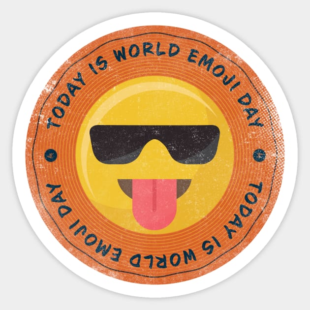 Today is World Emoji Day Badge Sticker by lvrdesign